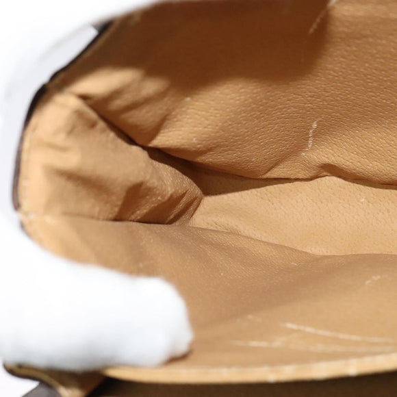 CELINE Macadam Canvas Hand Bag PVC Leather 2way Brown Gold Auth 126107