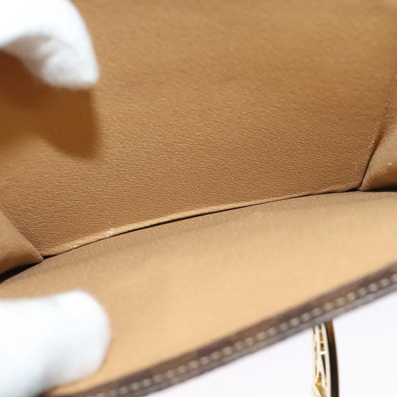 CELINE Macadam Canvas Hand Bag PVC Leather 2way Brown Gold Auth 126107