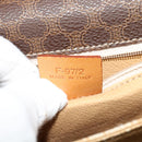 CELINE Macadam Canvas Hand Bag PVC Leather 2way Brown Gold Auth 126107-12