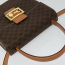 CELINE Macadam Canvas Hand Bag PVC Leather 2way Brown Gold Auth 126107-6