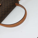 CELINE Macadam Canvas Hand Bag PVC Leather 2way Brown Gold Auth 126107-7