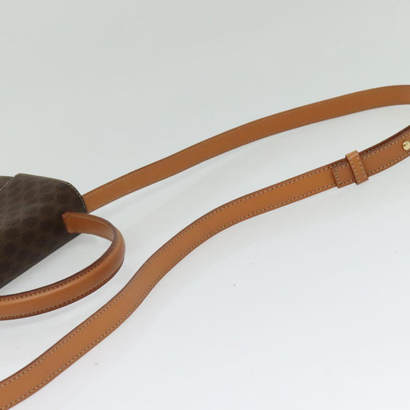 CELINE Macadam Canvas Hand Bag PVC Leather 2way Brown Gold Auth 126107