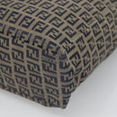 FENDI Zucchino Canvas Tote Bag Navy Silver Auth 126110-9