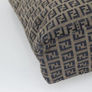 FENDI Zucchino Canvas Tote Bag Navy Silver Auth 126110-14