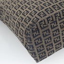 FENDI Zucchino Canvas Tote Bag Navy Silver Auth 126110-16