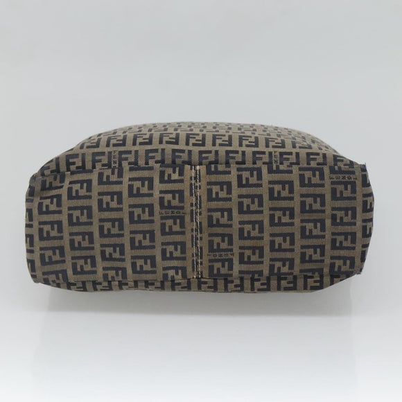 FENDI Zucchino Canvas Tote Bag Navy Silver Auth 126110