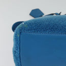 FENDI Hand Bag Mouton 2way Blue Silver Auth 126111-12