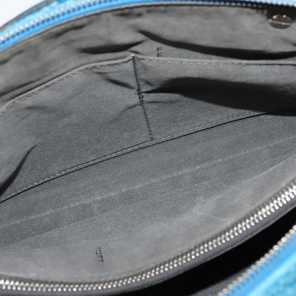 FENDI Hand Bag Mouton 2way Blue Silver Auth 126111