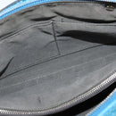 FENDI Hand Bag Mouton 2way Blue Silver Auth 126111-20