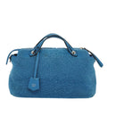 FENDI Hand Bag Mouton 2way Blue Silver Auth 126111-3