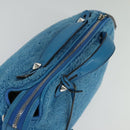 FENDI Hand Bag Mouton 2way Blue Silver Auth 126111-6