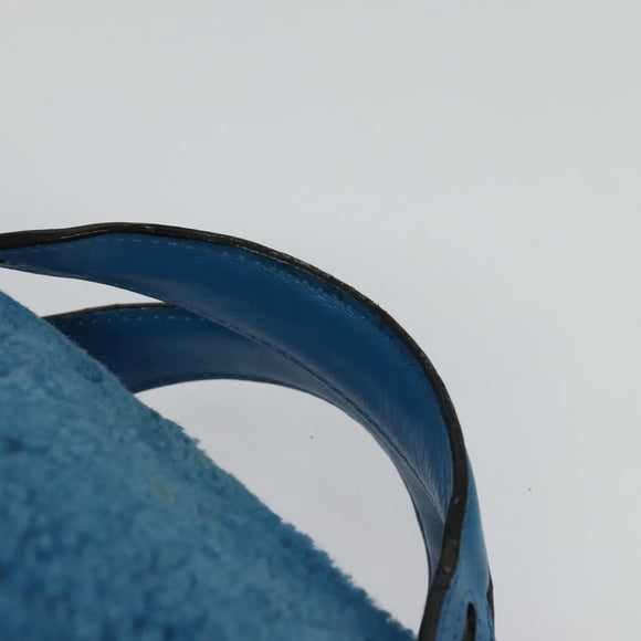 FENDI Hand Bag Mouton 2way Blue Silver Auth 126111