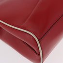 PRADA Hand Bag Leather Red Silver Auth 126113-10
