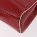 PRADA Hand Bag Leather Red Silver Auth 126113-13