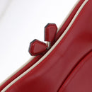 PRADA Hand Bag Leather Red Silver Auth 126113-15