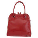 PRADA Hand Bag Leather Red Silver Auth 126113-2