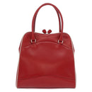 PRADA Hand Bag Leather Red Silver Auth 126113-3