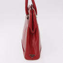 PRADA Hand Bag Leather Red Silver Auth 126113-4