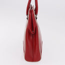PRADA Hand Bag Leather Red Silver Auth 126113-5