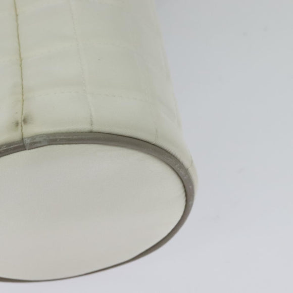 CHANEL Sports Choco Bar Shoulder Bag Nylon White Silver CC Auth 126116