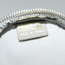 CHANEL Sports Choco Bar Shoulder Bag Nylon White Silver CC Auth 126116-18