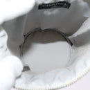 CHANEL Sports Choco Bar Shoulder Bag Nylon White Silver CC Auth 126116-10