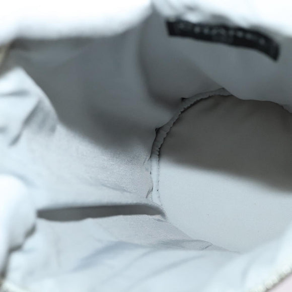 CHANEL Sports Choco Bar Shoulder Bag Nylon White Silver CC Auth 126116