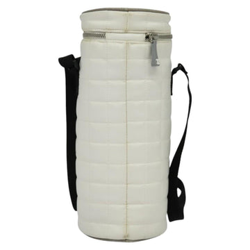 CHANEL Sports Choco Bar Shoulder Bag Nylon White Silver CC Auth 126116 - 0