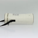 CHANEL Sports Choco Bar Shoulder Bag Nylon White Silver CC Auth 126116-3