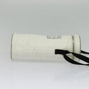 CHANEL Sports Choco Bar Shoulder Bag Nylon White Silver CC Auth 126116-4