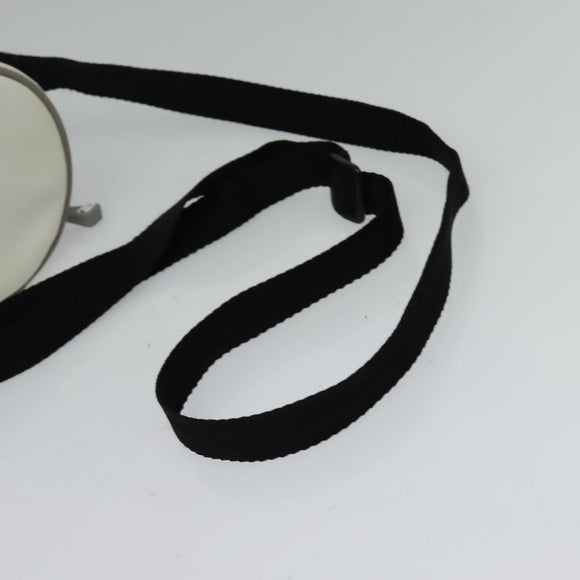 CHANEL Sports Choco Bar Shoulder Bag Nylon White Silver CC Auth 126116