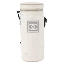 CHANEL Sports Choco Bar Schoudertas Nylon Wit Zilverkleurige CC Auth 126116A-2