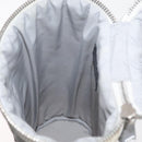 CHANEL Sports Choco Bar Schoudertas Nylon Wit Zilverkleurige CC Auth 126116A-22