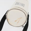 CHANEL Sports Choco Bar Schoudertas Nylon Wit Zilverkleurige CC Auth 126116A-9