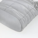 CHANEL Hand Bag Nylon Silver CC Auth 126117-12