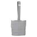 CHANEL Hand Bag Nylon Silver CC Auth 126117-2