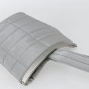 CHANEL Hand Bag Nylon Silver CC Auth 126117-6