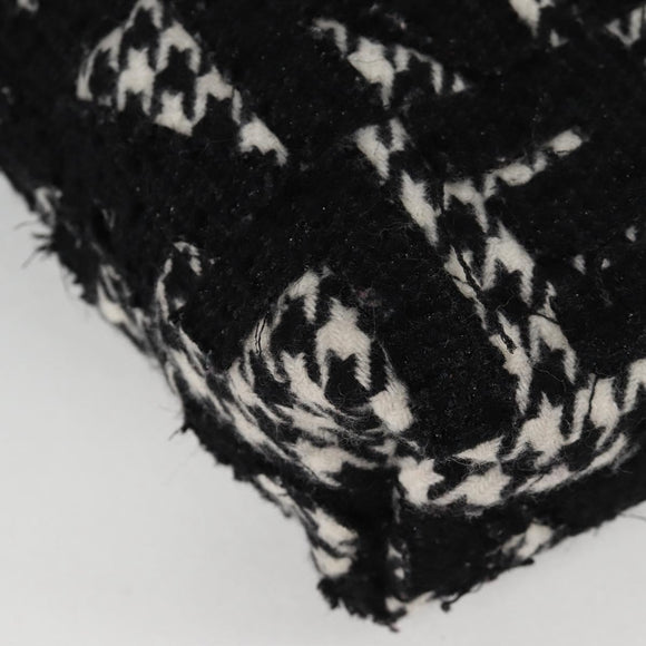 CHANEL Chain Shoulder Bag Tweed Black Gold CC Auth 126118SM