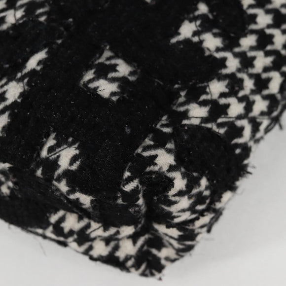 CHANEL Chain Shoulder Bag Tweed Black Gold CC Auth 126118SM