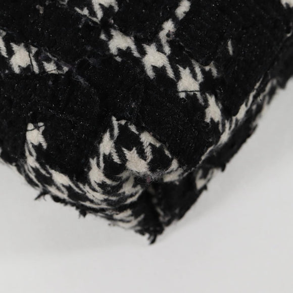 CHANEL Chain Shoulder Bag Tweed Black Gold CC Auth 126118SM