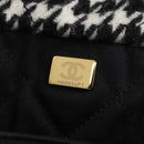 CHANEL Chain Shoulder Bag Tweed Black Gold CC Auth 126118SM-23