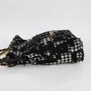 CHANEL Chain Shoulder Bag Tweed Black Gold CC Auth 126118SM-4