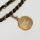 CHANEL Chain Shoulder Bag Tweed Black Gold CC Auth 126118SM-8