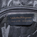 Salvatore Ferragamo Hand Bag Leather Black Gold Auth 126121-16