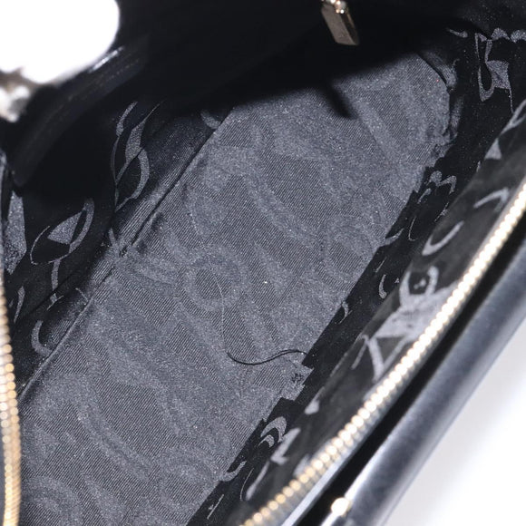 Salvatore Ferragamo Hand Bag Leather Black Gold Auth 126121