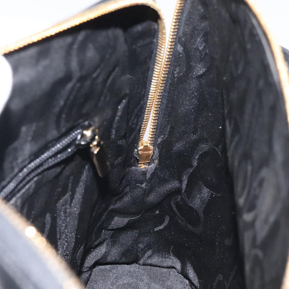 Salvatore Ferragamo Hand Bag Leather Black Gold Auth 126121