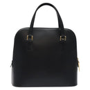 Salvatore Ferragamo Hand Bag Leather Black Gold Auth 126121-3