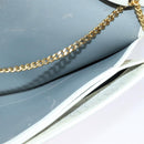 Christian Dior Honeycomb Canvas Chain Shoulder Bag PVC White Gold Auth 126123-19