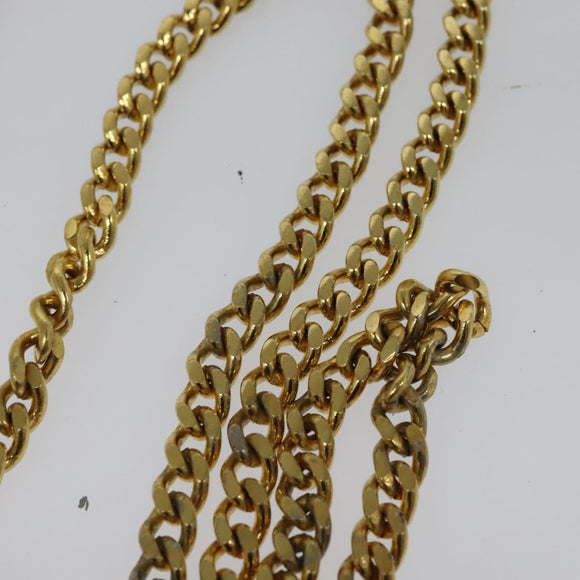 Christian Dior Honeycomb Canvas Chain Shoulder Bag PVC White Gold Auth 126123