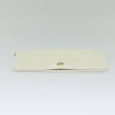 Christian Dior Honeycomb Canvas Chain Shoulder Bag PVC White Gold Auth 126123-9